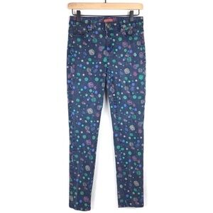 MODCLOTH Jeans Skinny Circles Dots Unique Art to Wear Retro Mod Print Medium